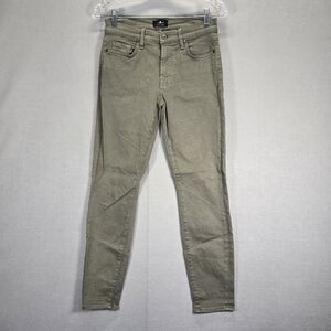 7 SEVEN FOR ALL MANKIND The Ankle SKINNY Stretch Denim  Women's Green  Jeans 27